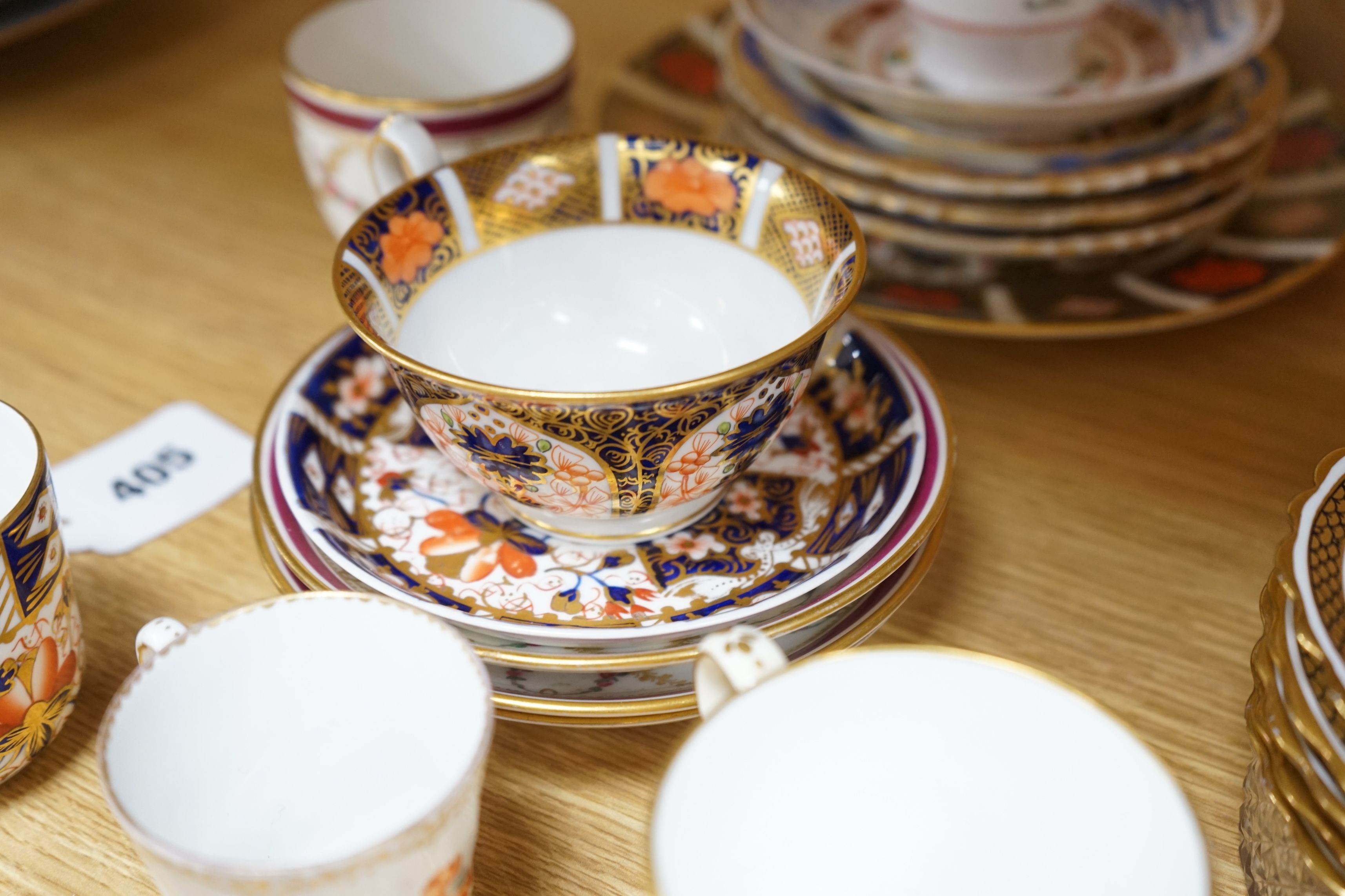A group of Derby, Spode, Royal Crown Derby and other decorative tea wares